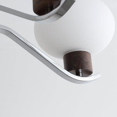 Elvinine Chandelier Chrome Walnut Elegant