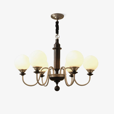Celoira Vintage Brass Glass Chandelier