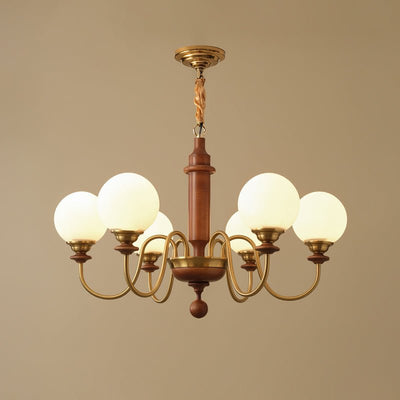 Celoira Vintage Brass Glass Chandelier