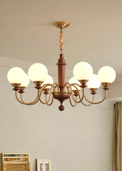Celoira Vintage Brass Glass Chandelier