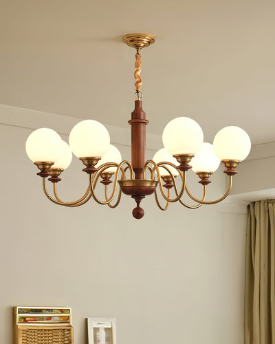 Celoira Vintage Brass Glass Chandelier