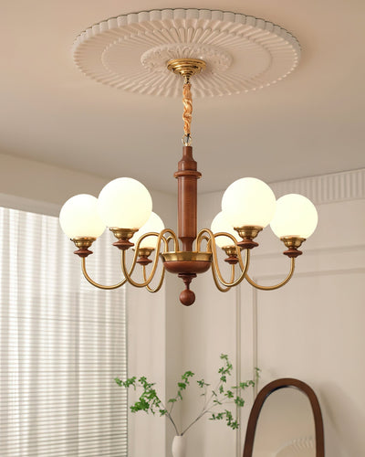 Celoira Vintage Brass Glass Chandelier
