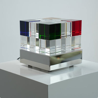 Elleryn Colored Crystal Cube Table Lamp