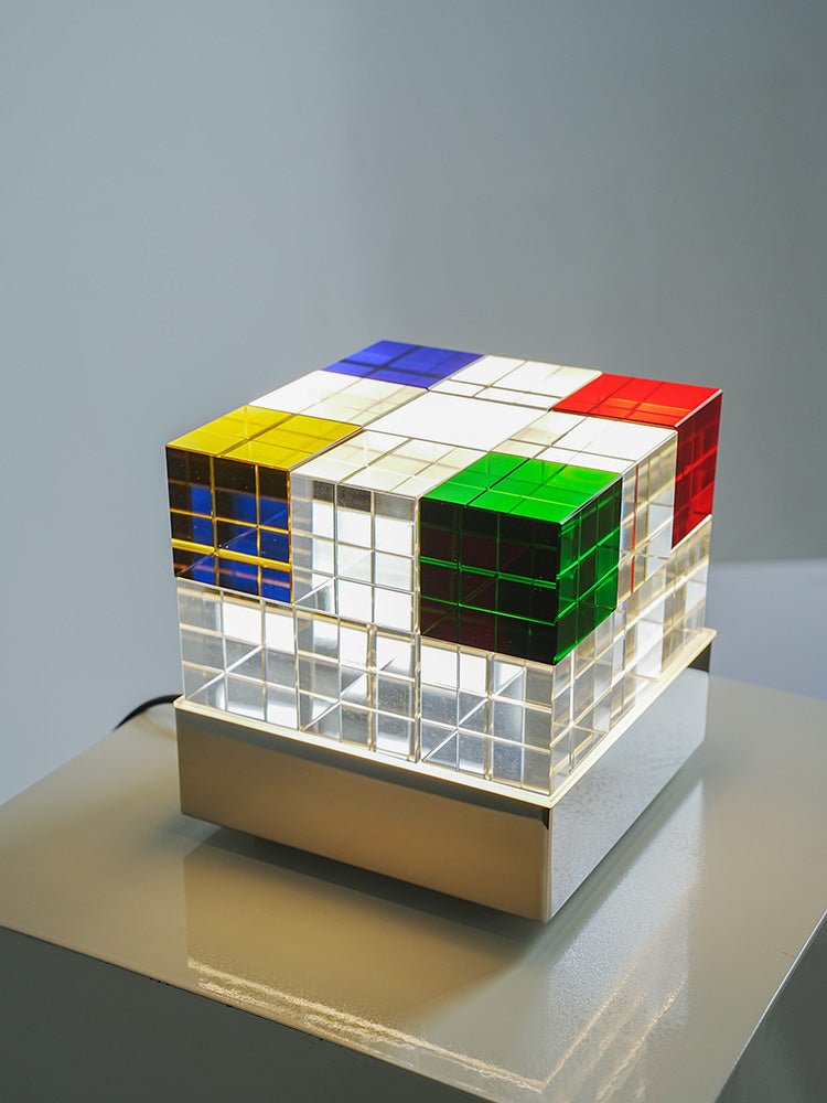Elleryn Colored Crystal Cube Table Lamp