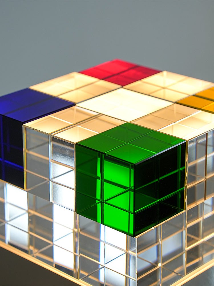 Elleryn Colored Crystal Cube Table Lamp