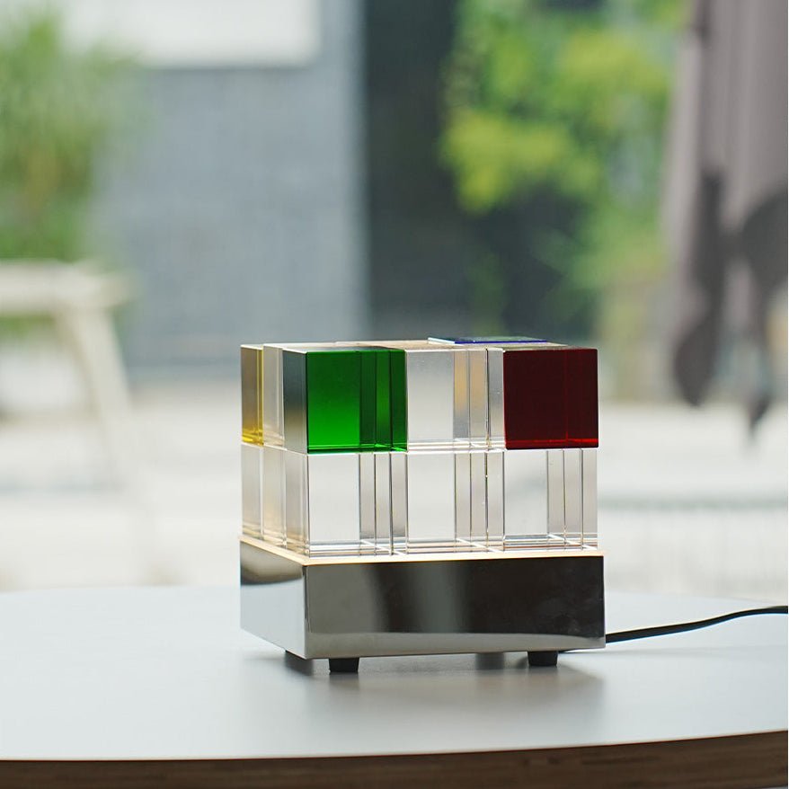Elleryn Colored Crystal Cube Table Lamp