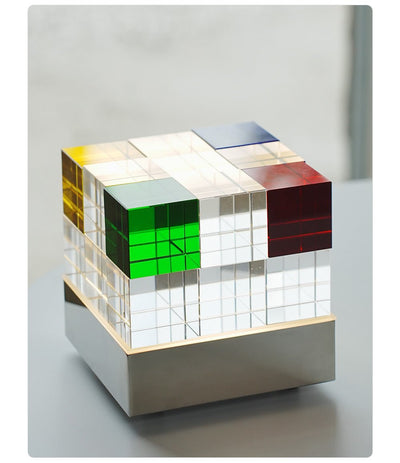 Elleryn Colored Crystal Cube Table Lamp
