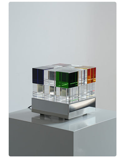 Elleryn Colored Crystal Cube Table Lamp