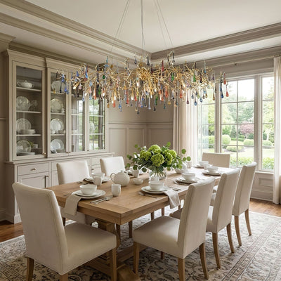 Brume Colorful Raindrop Brass Branch Chandelier