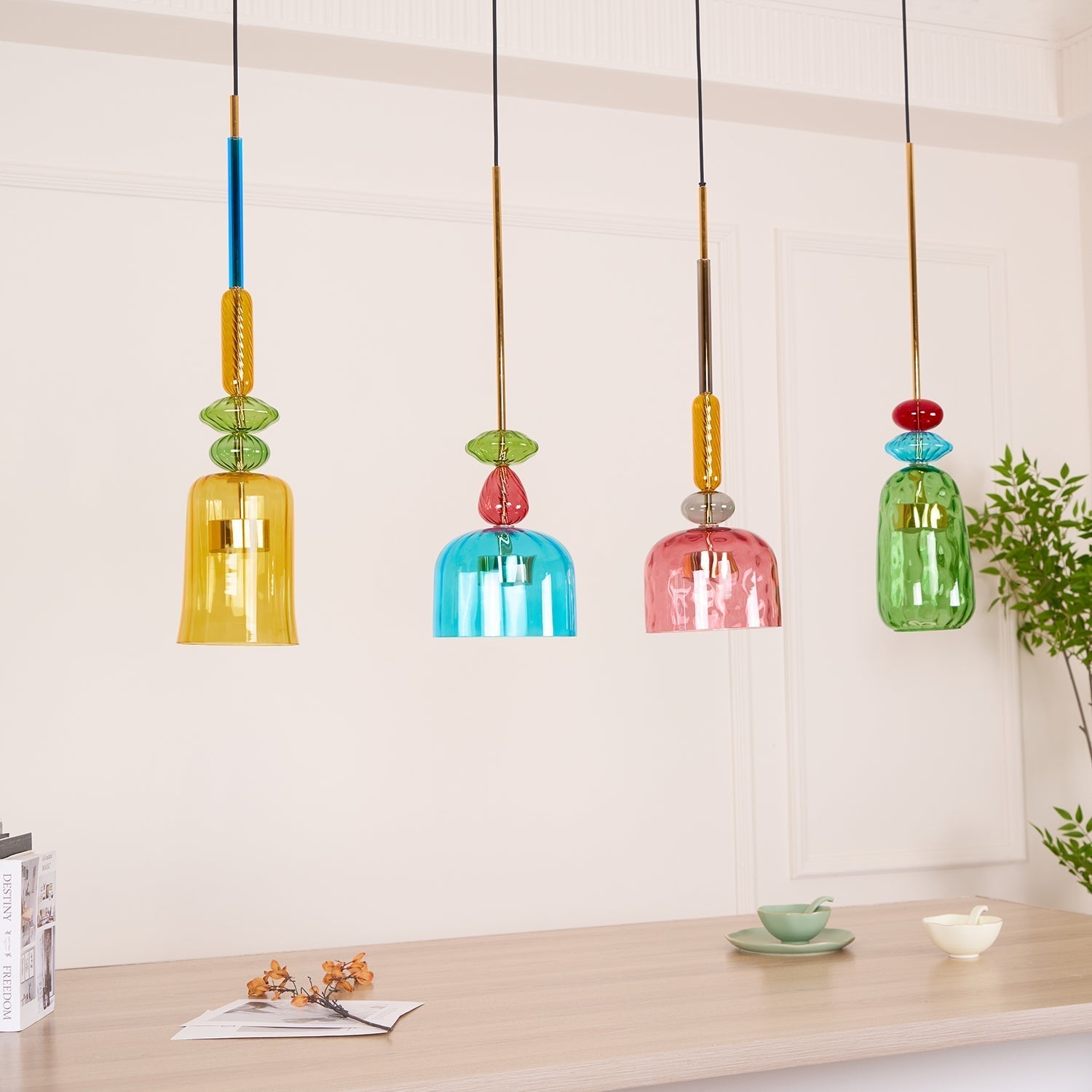 Voshan Bohemian Glass Pendant Lamp
