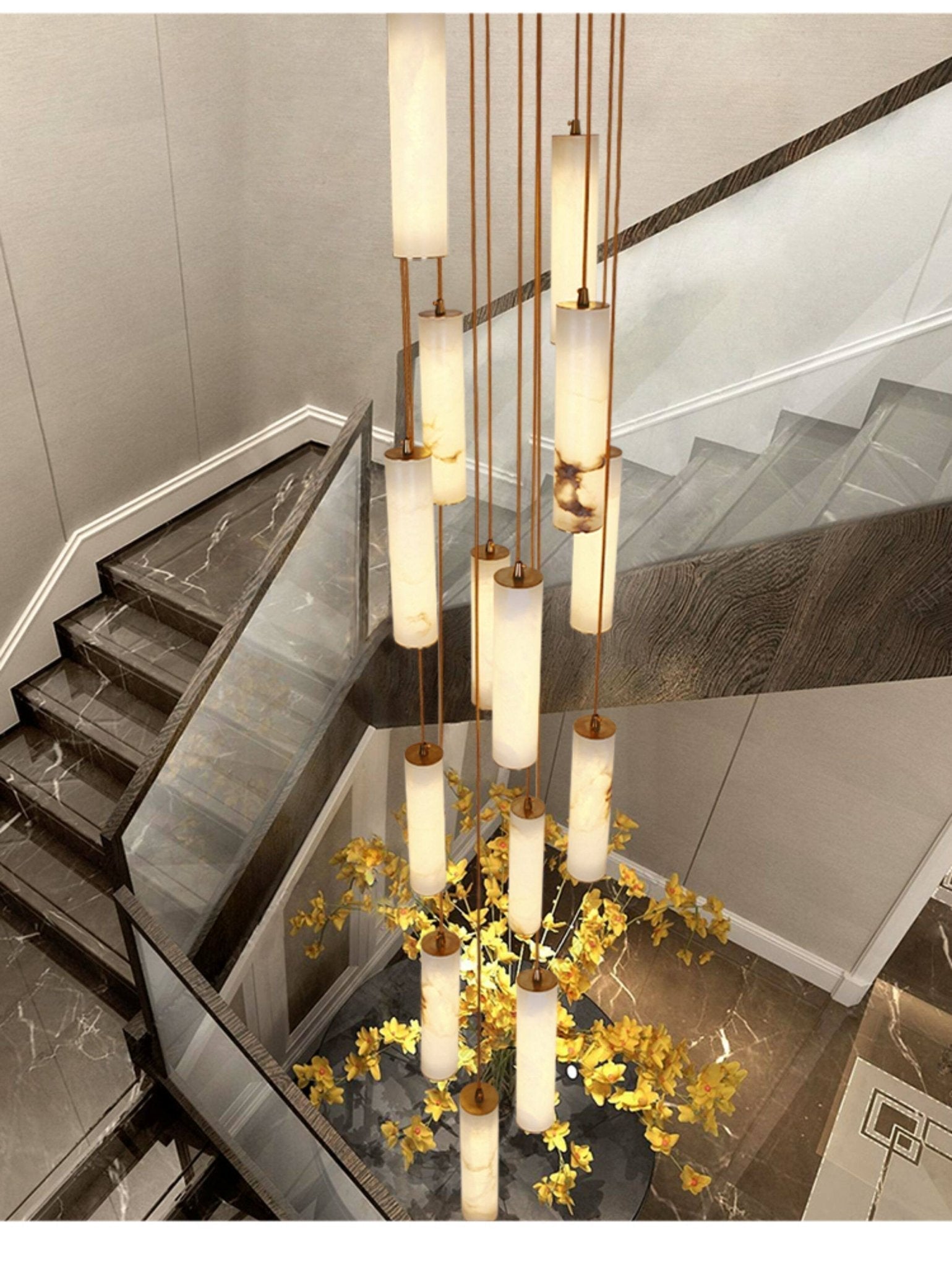 Albalaine Column Alabaster Staircase Chandelier