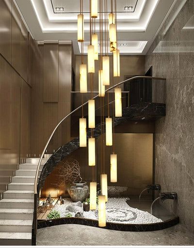 Albalaine Column Alabaster Staircase Chandelier