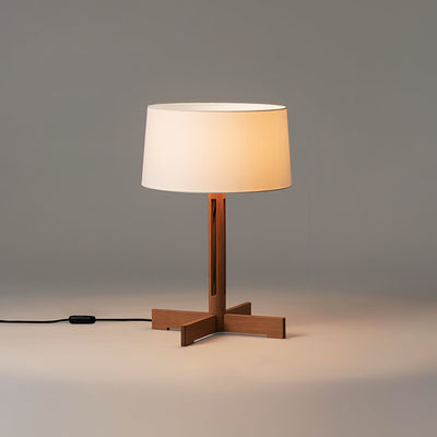 Rinivena Wood & Fabric Contemporary Table Lamp