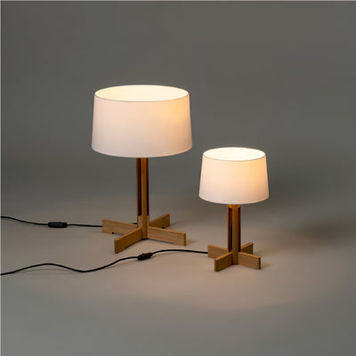 Rinivena Wood & Fabric Contemporary Table Lamp