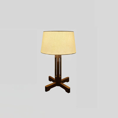 Rinivena Wood & Fabric Contemporary Table Lamp