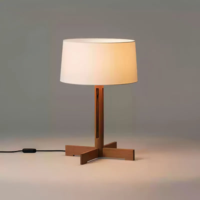 Rinivena Wood & Fabric Contemporary Table Lamp
