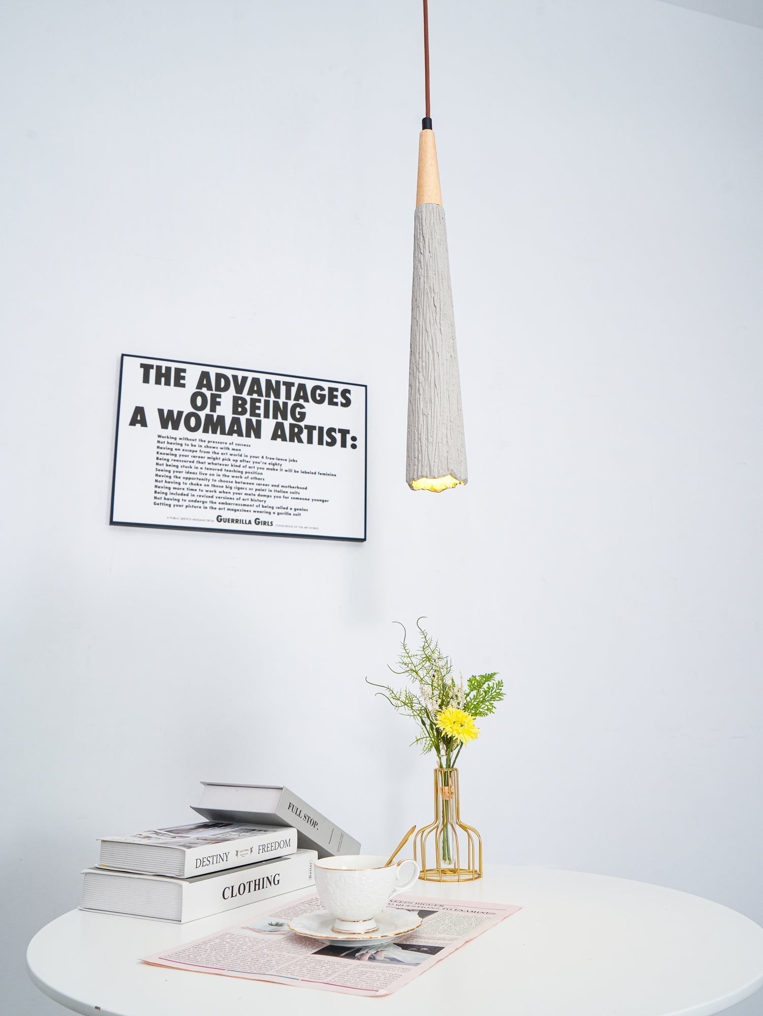 Lirixon Pendant Lamp Concrete Pleated