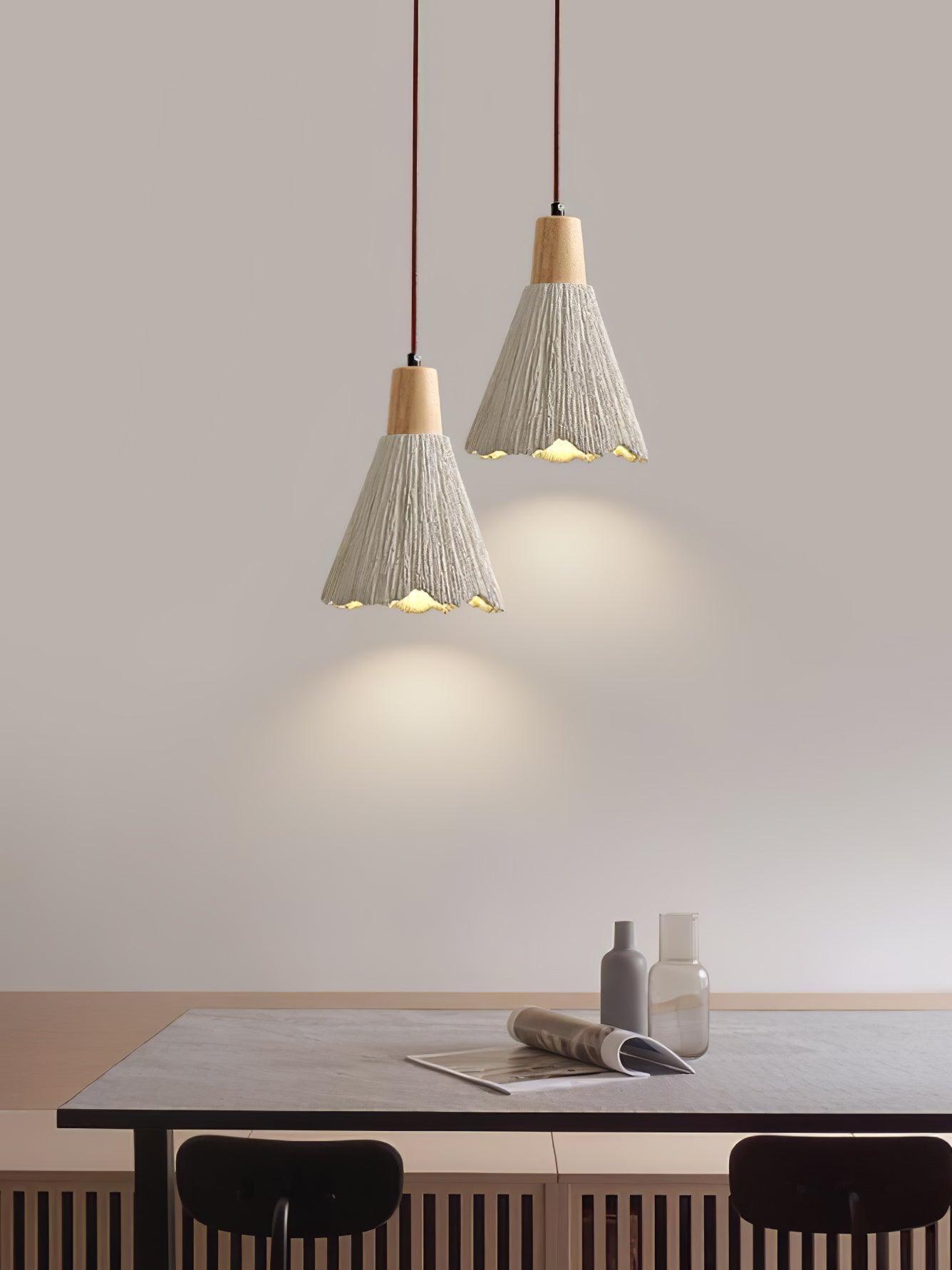 Lirixon Pendant Lamp Concrete Pleated