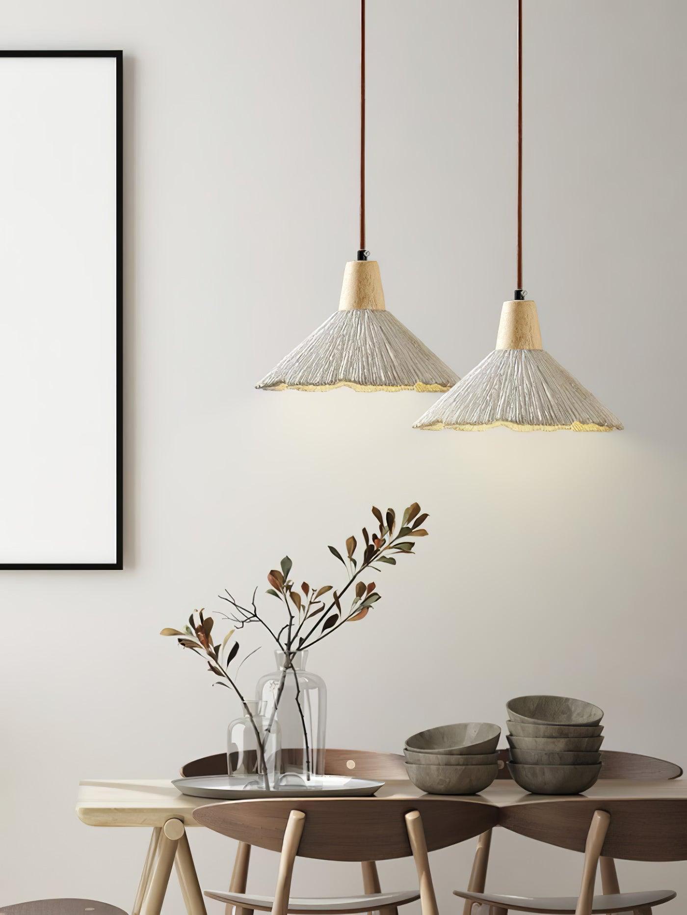 Lirixon Pendant Lamp Concrete Pleated