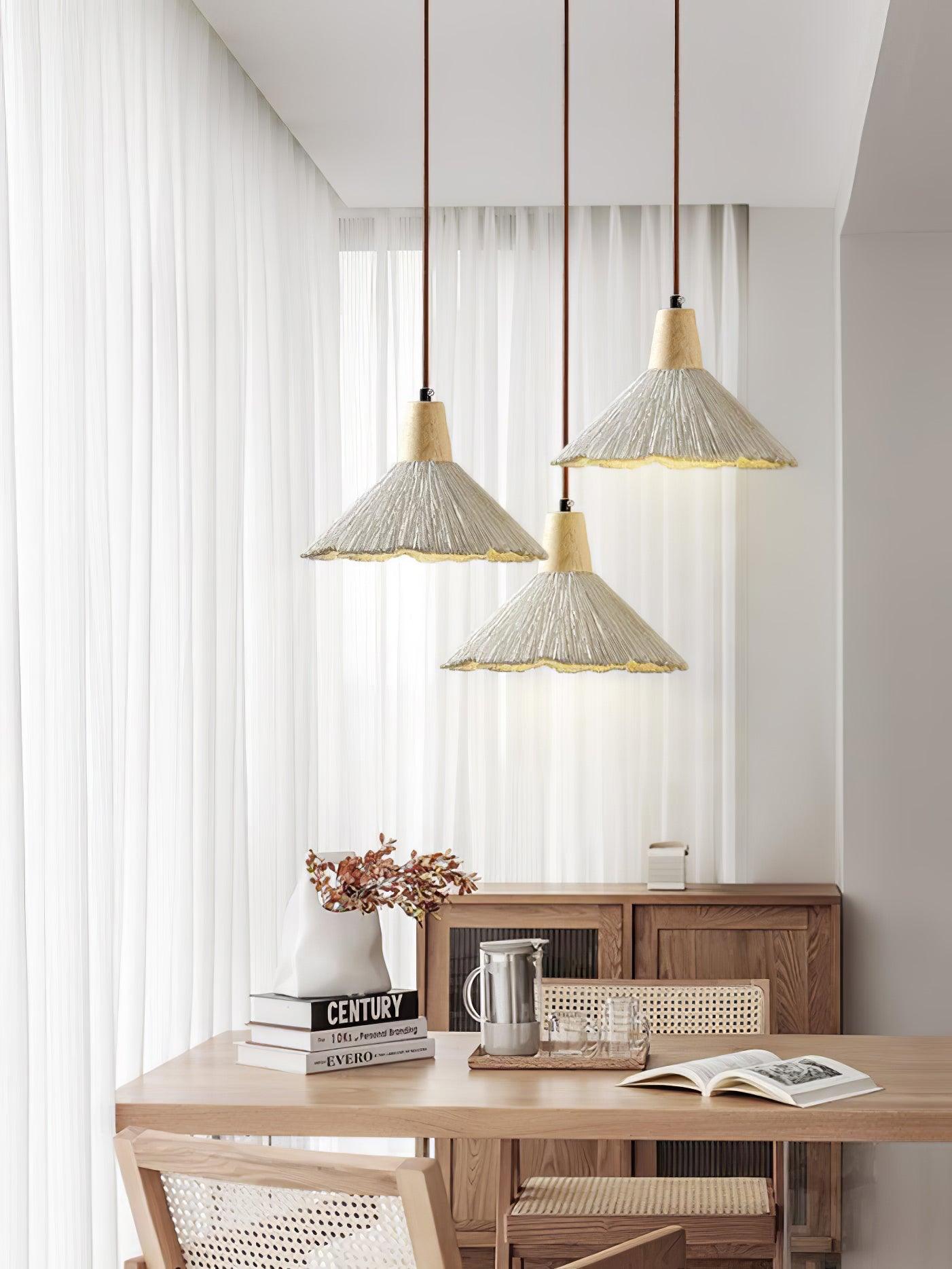 Lirixon Pendant Lamp Concrete Pleated