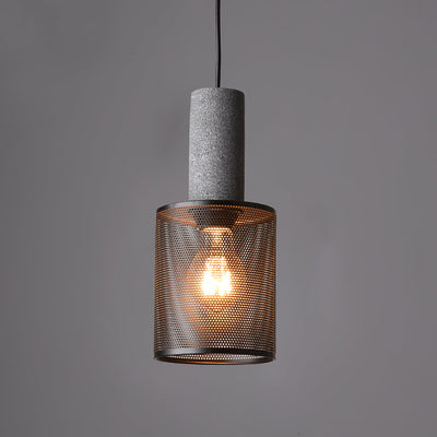 Arisha Industrial Cylindrical Pendant Light, Cement Wabi-Sabi - Neutral Decor
