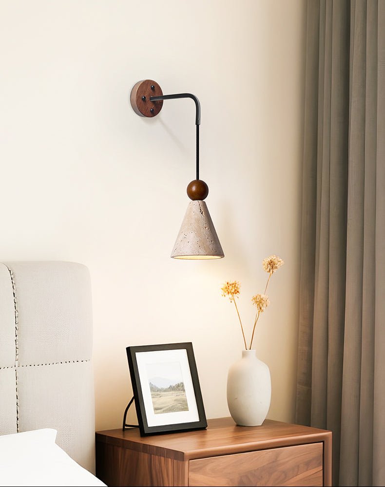 Verholt Cone Wood Bead Wall Sconce