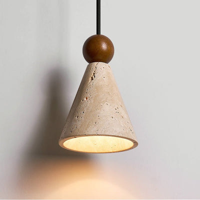 Verholt Cone Wood Bead Wall Sconce