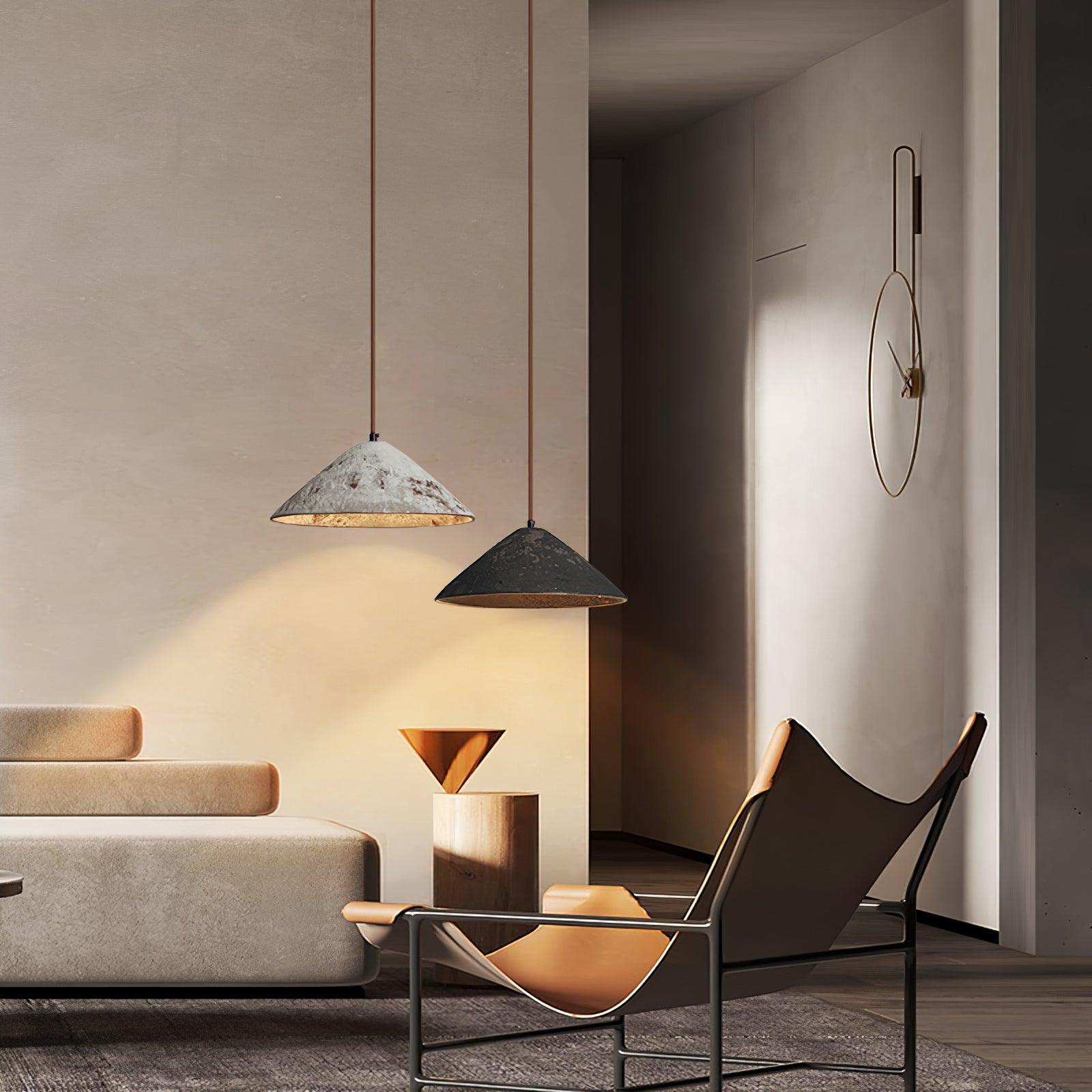 Sura Pendant Lamp Ceramic Cone Rustic Vintage Minimalist