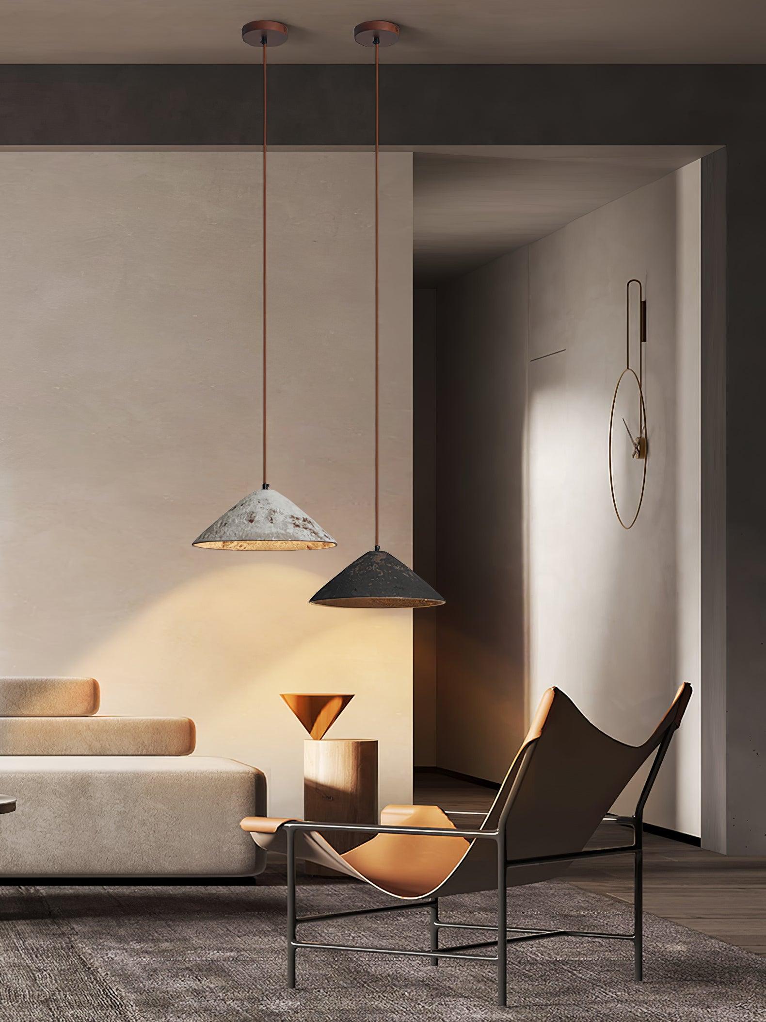 Sura Pendant Lamp Ceramic Cone Rustic Vintage Minimalist