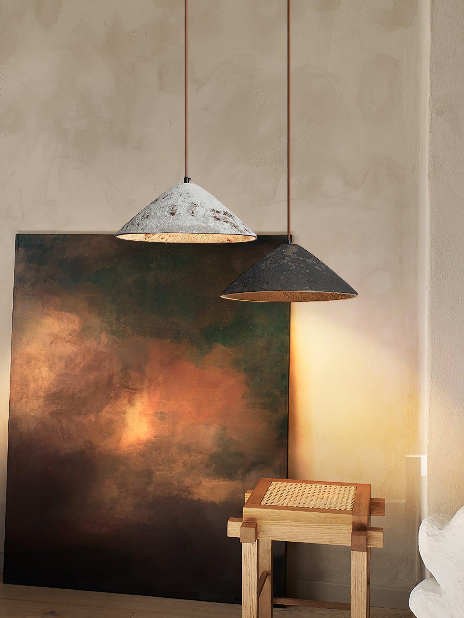 Sura Pendant Lamp Ceramic Cone Rustic Vintage Minimalist