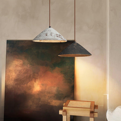 Sura Pendant Lamp Ceramic Cone Rustic Vintage Minimalist