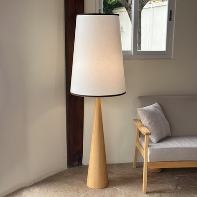 ConeLite Minimalist Wood Conical Floor Lamp
