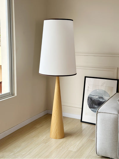 ConeLite Minimalist Wood Conical Floor Lamp
