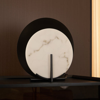 Astix Half Moon Alabaster Table Lamp