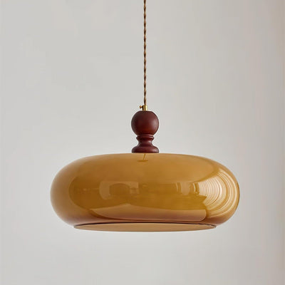 Eldom Amber Glass Shade Pendant Light - Neutral Decor