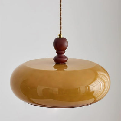 Eldom Amber Glass Shade Pendant Light - Neutral Decor