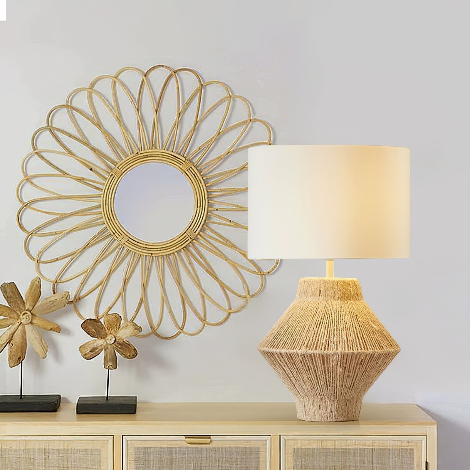 Obsidian Fabric Rustic Table Lamp