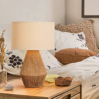 Obsidian Fabric Rustic Table Lamp
