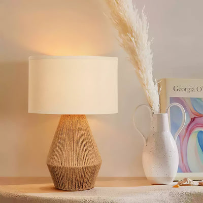 Obsidian Fabric Rustic Table Lamp