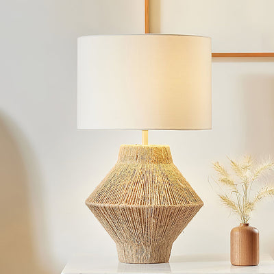 Obsidian Fabric Rustic Table Lamp