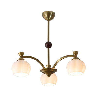 Alshaarae Traditional Premium Arc Wood Glass Chandelier