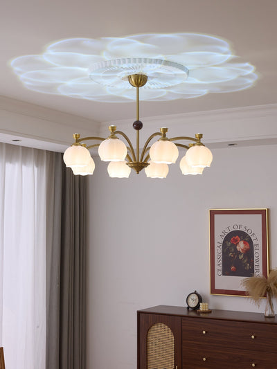 Alshaarae Traditional Premium Arc Wood Glass Chandelier