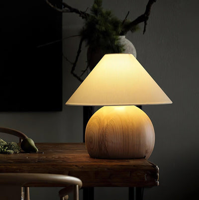 Halise Wood Organic Table Lamp