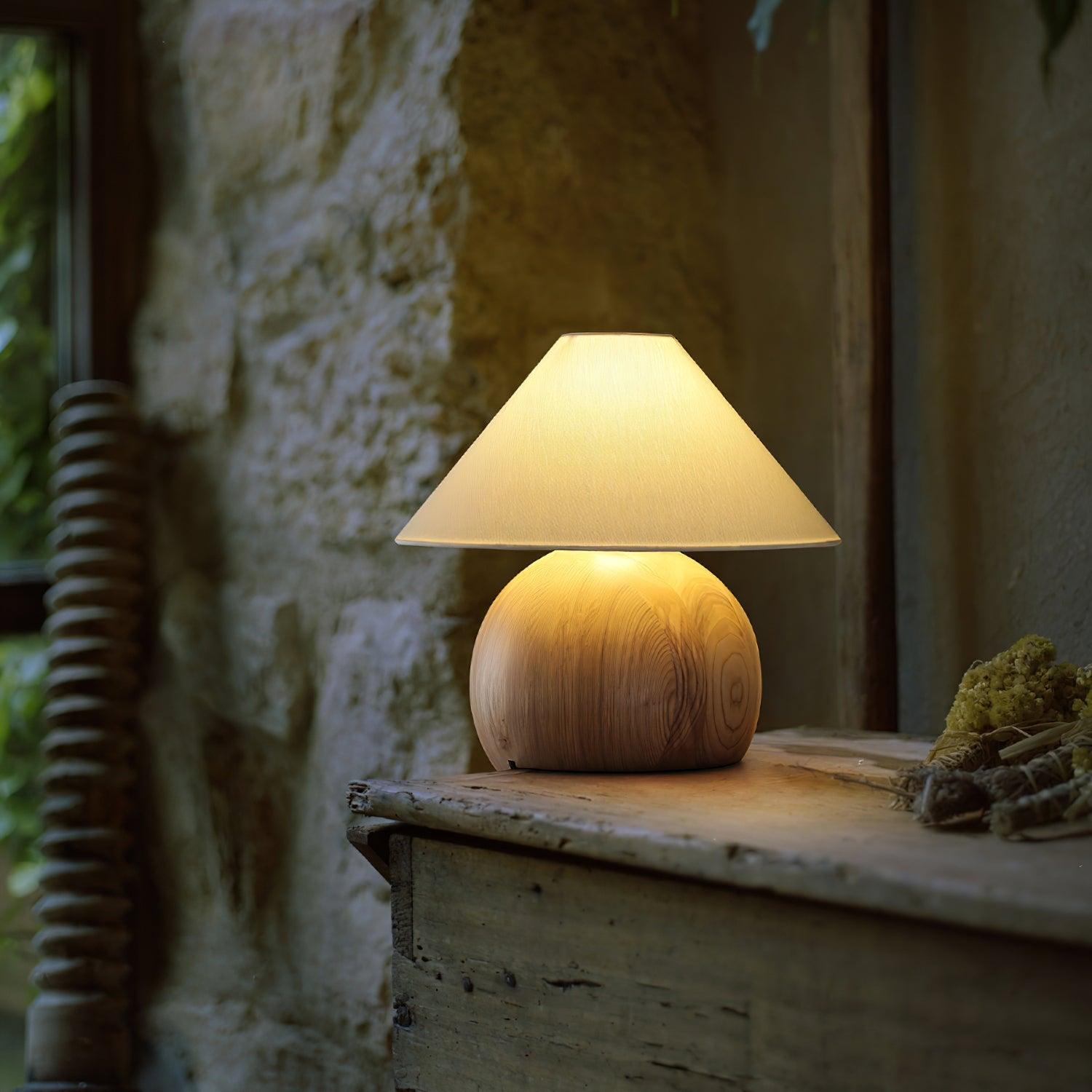 Halise Wood Organic Table Lamp