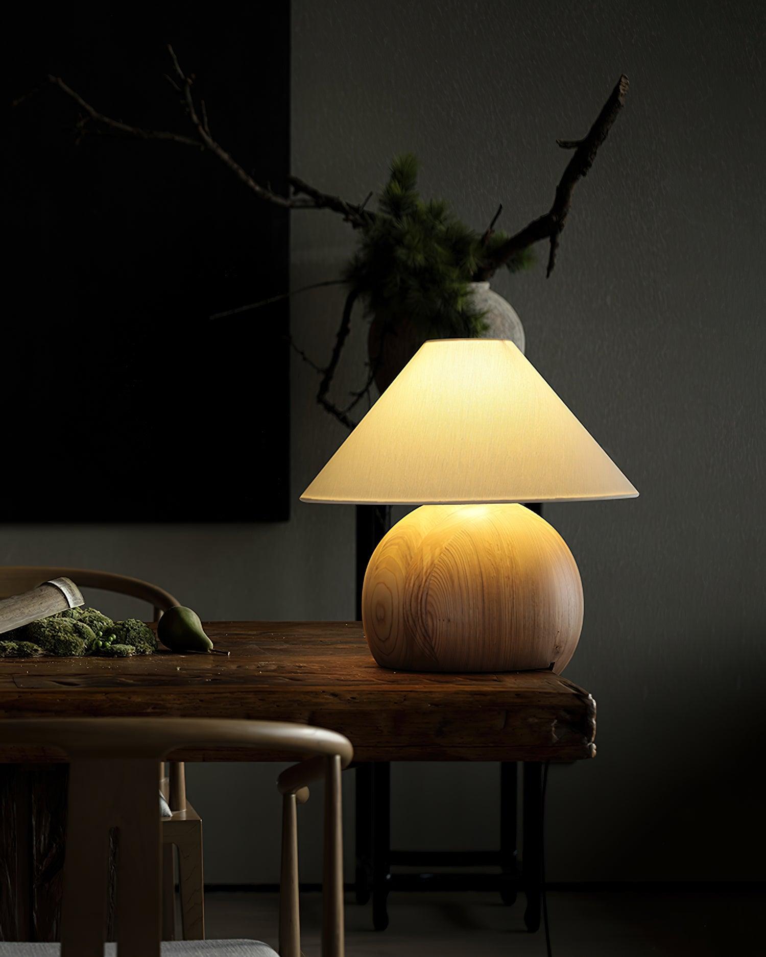 Halise Wood Organic Table Lamp