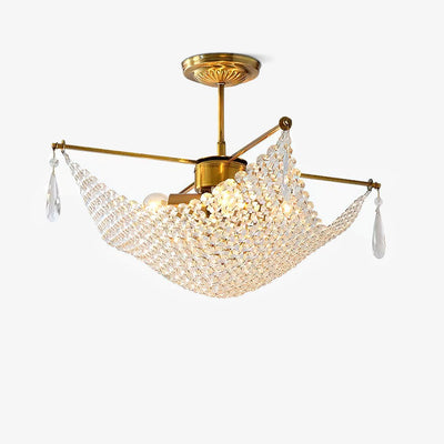 Cilune Chandelier with Crystal Strands and Crystal
