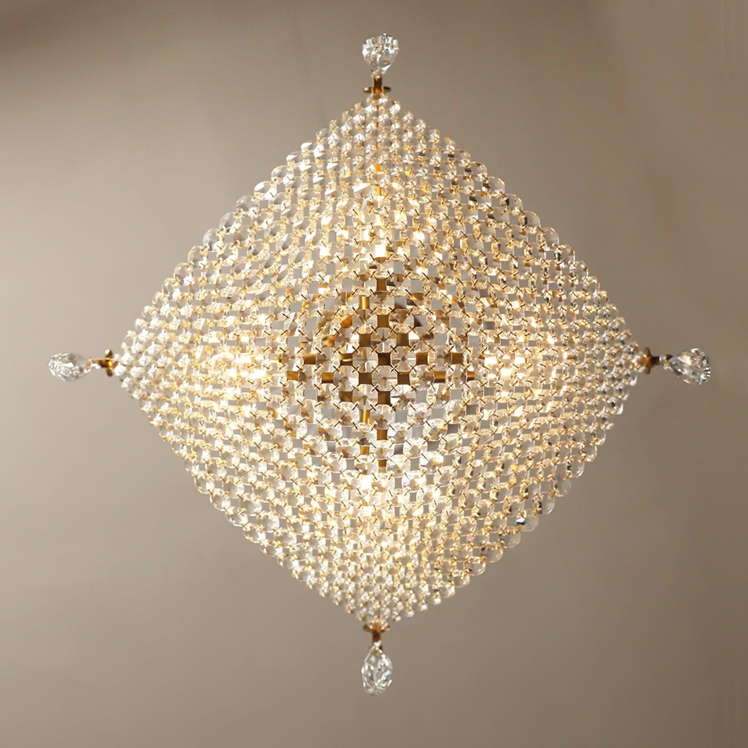 Cilune Chandelier with Crystal Strands and Crystal