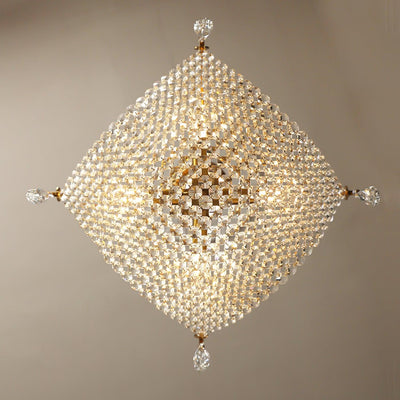 Cilune Chandelier with Crystal Strands and Crystal