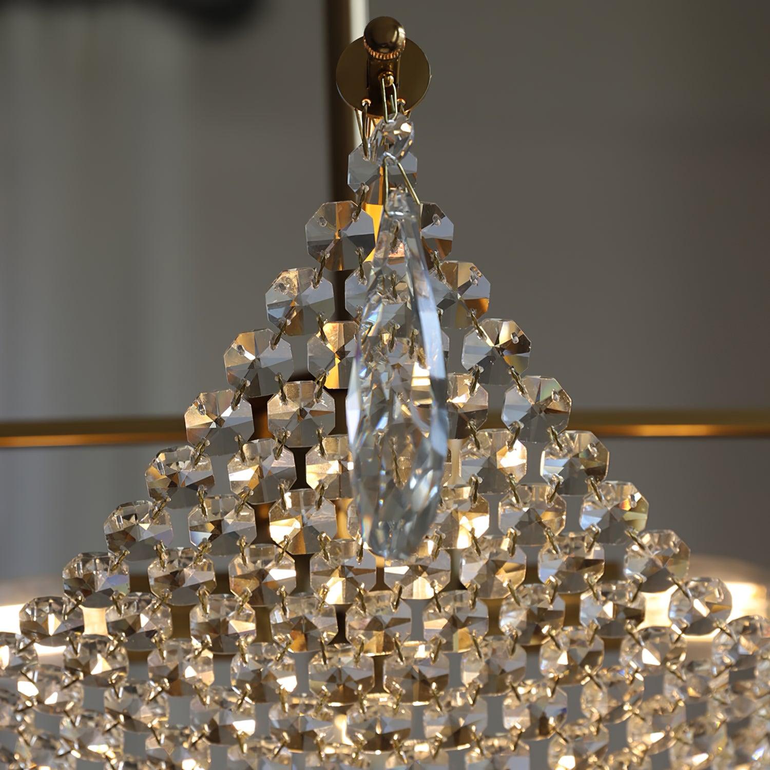 Cilune Chandelier with Crystal Strands and Crystal