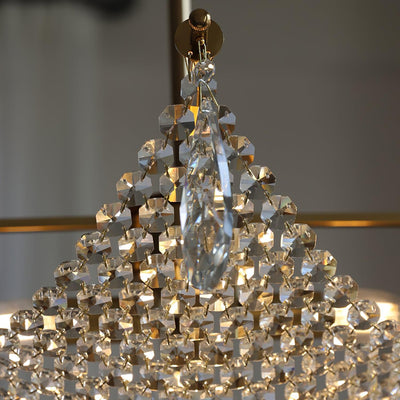 Cilune Chandelier with Crystal Strands and Crystal